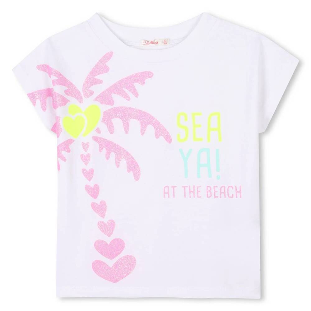 NEW BILLIEBLUSH girls short sleeves graphic shirt in white